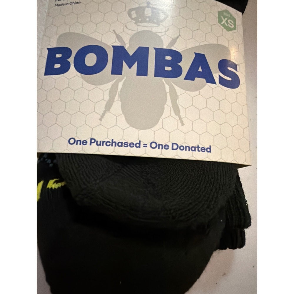 Bombas Womens Ankle Socks Black Honeycomb Arch Support Cushioned Size XS New
